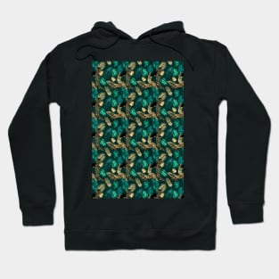 Teal And Gold Leopard Hoodie